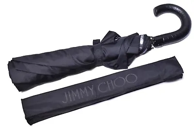 $27.96 • Buy JIMMY CHOO Curved Handle Umbrella Black With Gray Ladies Camo Print >NEW<